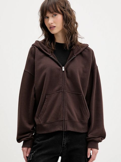 Hollister Co. bluza damska kolor brązowy z kapturem gładka KI352-5226-440