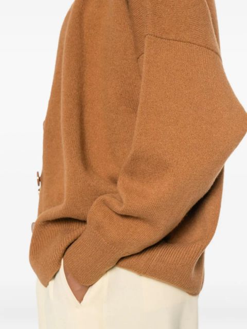 SOLOTRE V-neck cardigan - Brown - zdjęcie produktu nr 2