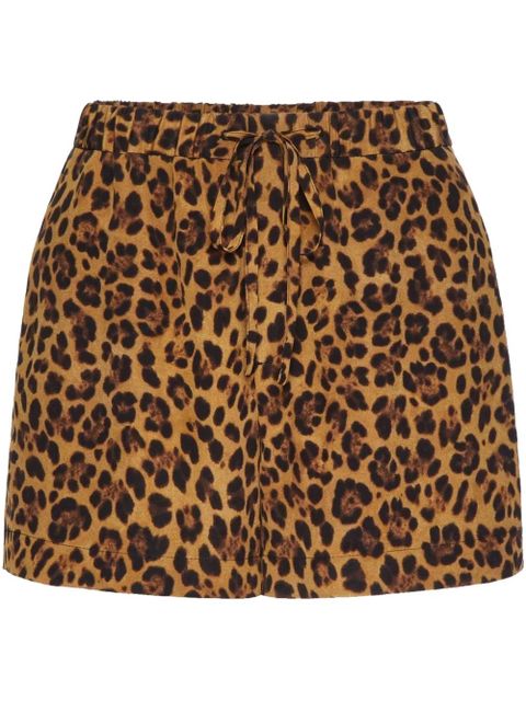 Valentino Garavani Animalier crepe de chine shorts - Brown - zdjęcie produktu nr 1