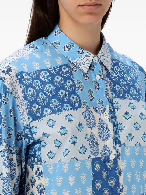 MC2 Saint Barth Brigitte patchwork floral shirt - Blue