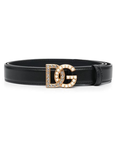 Dolce & Gabbana embellished logo-buckle belt - Black - zdjęcie produktu nr 1