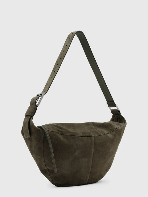 AllSaints torebka zamszowa LUNA kolor brązowy W388XD - zdjęcie produktu nr 2