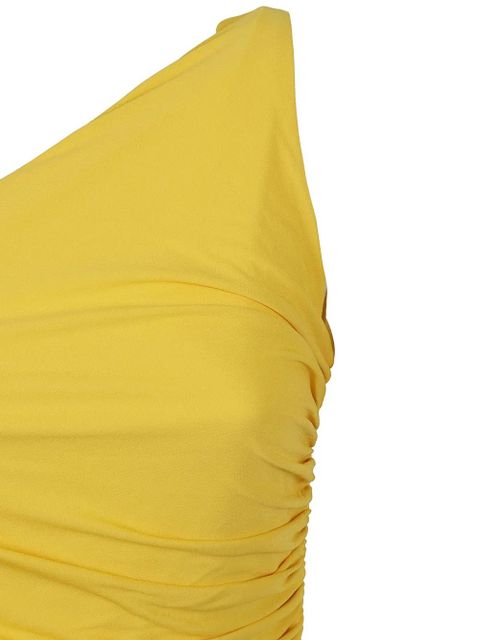 Alexander McQueen one-shoulder slit midi dress - Yellow