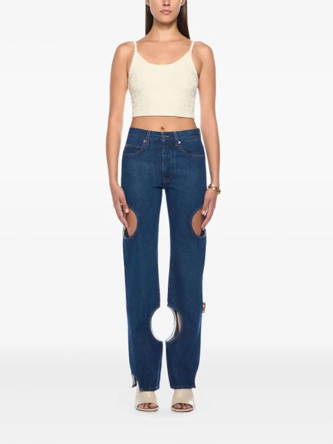 Off-White monogram embossed terry top - Neutrals - zdjęcie produktu nr 2