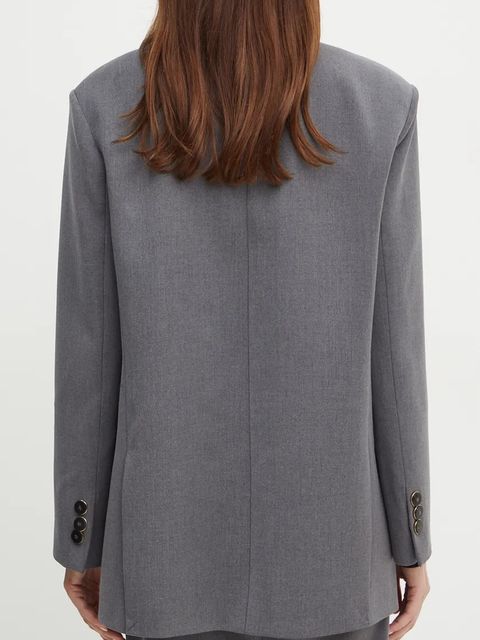 Simona Corsellini marynarka kolor szary jednorzędowa gładka A24CPGI015 - zdjęcie produktu nr 2