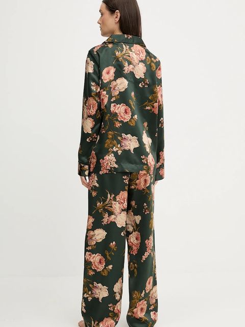 Lauren Ralph Lauren piżama damska kolor zielony satynowa ILN72461