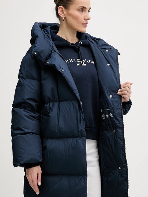 Tommy Hilfiger kurtka puchowa kolor granatowy zimowa WW0WW47745