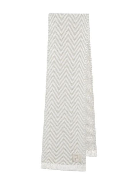 FENDI chevron logo-embroidery scarf - Neutrals - zdjęcie produktu nr 1