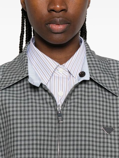 Prada check-pattern zip-fastening jacket - Grey
