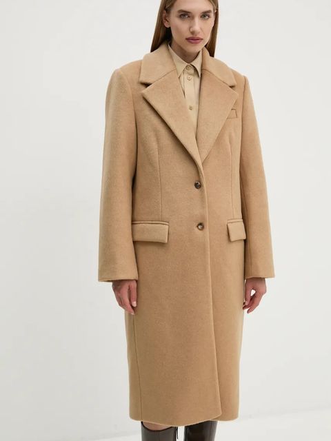 2NDDAY płaszcz z domieszką wełny Miguel kolor beżowy przejściowy 2245110123