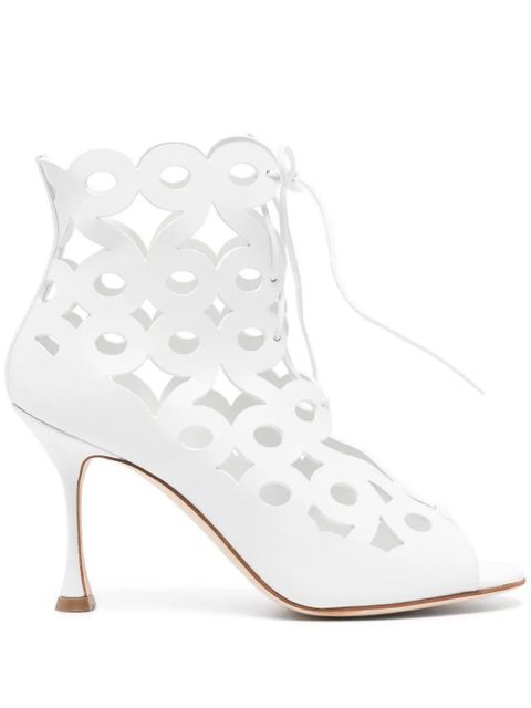 Manolo Blahnik Taralo 90mm cut-out boots - White - zdjęcie produktu nr 1