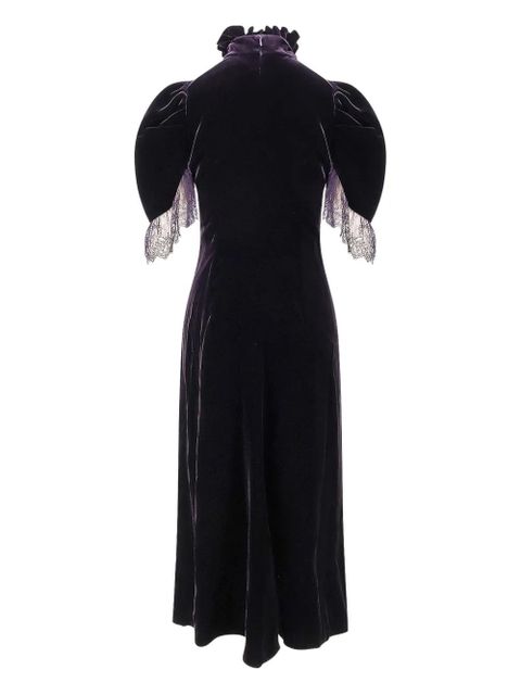 Alexander McQueen lace-ruffled maxi dress - Purple