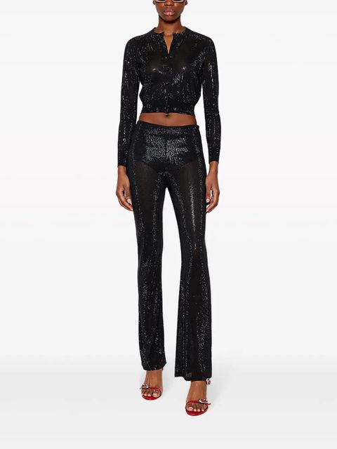Alexander Wang metallic-threading bootcut trousers - Black