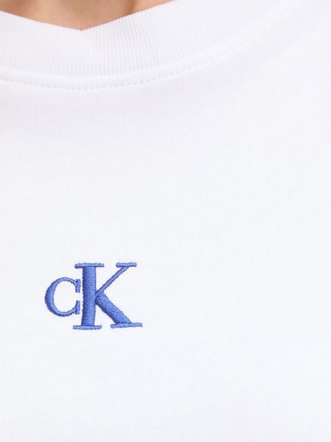 Calvin Klein Jeans longsleeve bawełniany kolor biały LV047D223G