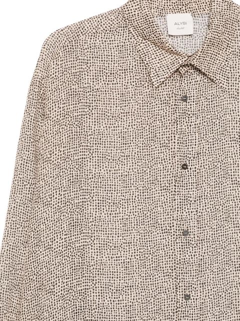 Alysi polka-dot shirt midi dress - Neutrals