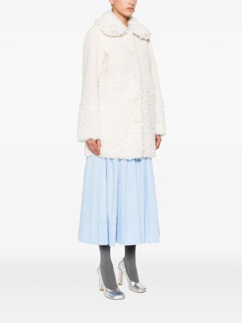 Maje textured-collar coat - Neutrals