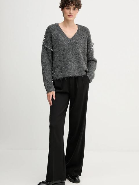 Sandro Ferrone sweter z domieszką wełny damski kolor szary S87YBFGAL - zdjęcie produktu nr 2