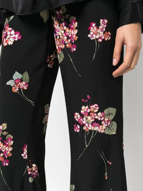 TWINSET floral-print wide trousers - Black