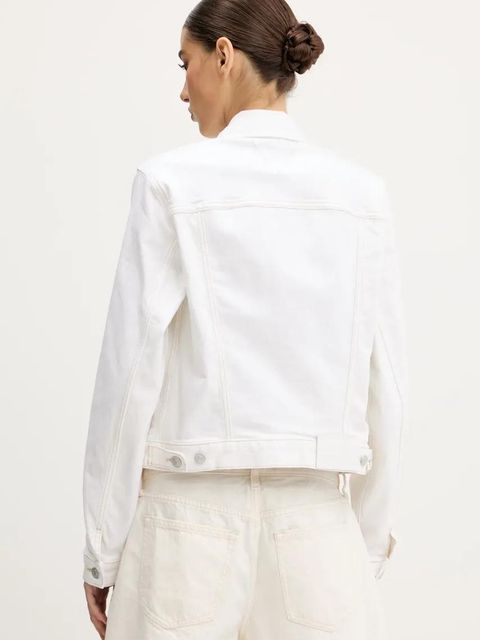 Tommy Jeans kurtka jeansowa kolor beżowy przejściowa DW0DW20121