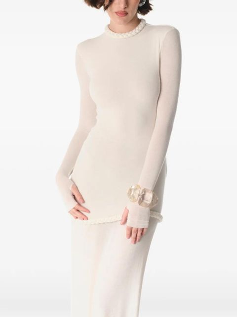 MANURÍ Nora braided-trim maxi dress - Neutrals