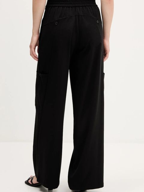 Desigual spodnie LATE damskie kolor czarny szerokie high waist 25WWPW06 - zdjęcie produktu nr 2