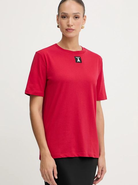 Patrizia Pepe t-shirt bawełniany damski kolor czerwony 8M1612 J089 - zdjęcie produktu nr 1