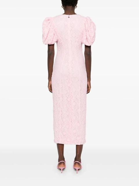 ROTATE BIRGER CHRISTENSEN lace fitted midi dress - Pink
