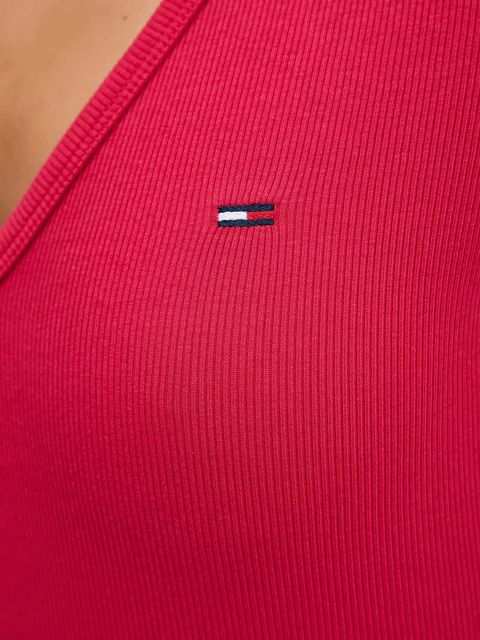 Tommy Jeans t-shirt damski kolor różowy DW0DW17385