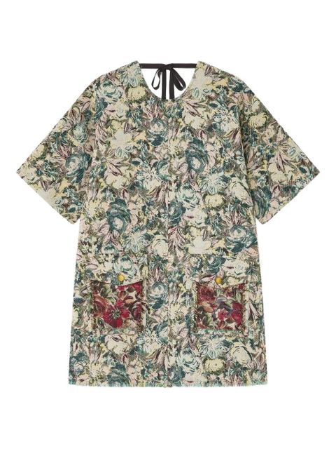 GANNI floral-print pocket mini dress - Neutrals - zdjęcie produktu nr 1