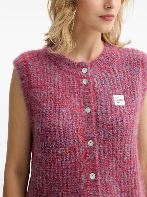 American Vintage East button sleeveless cardigan - Red