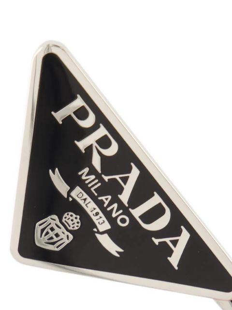 Prada triangle-logo hair clip - Black