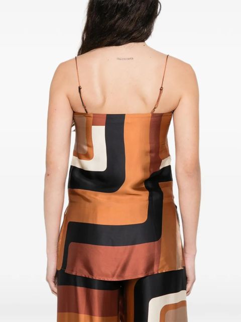 Faithfull the Brand Aina geometric-pattern blouse - Orange