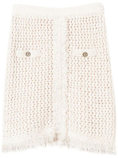 TWINSET mesh-knit miniskirt - White - zdjęcie produktu nr 1