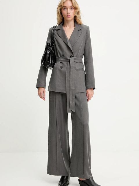 Answear.LAB marynarka kolor szary dwurzędowa gładka