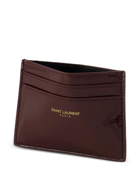 Saint Laurent logo-stamp cardholder - Red