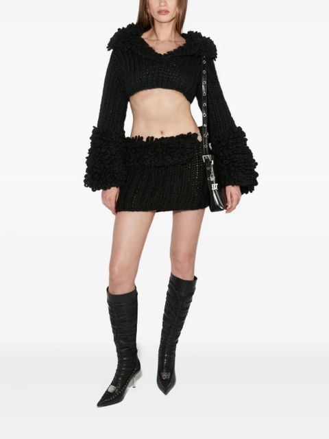 MISBHV knitted logo hardware mini skirt - Black