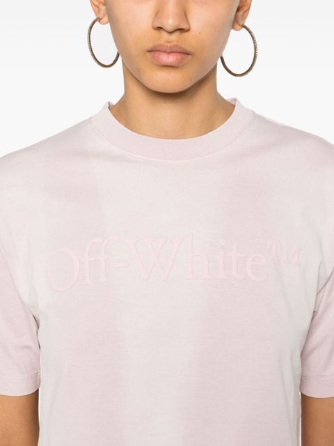 Off-White rubberised-logo cropped T-shirt - Pink