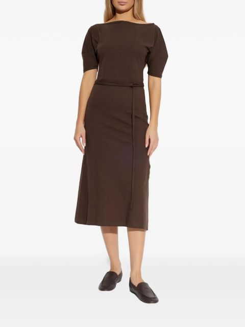 LEMAIRE tied-waist midi dress - Brown