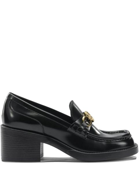 Chloé medallion heeled loafers - Black