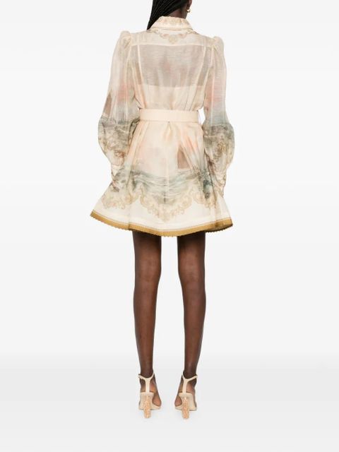 ZIMMERMANN Rebellion Marine long-sleeve dress - Neutrals