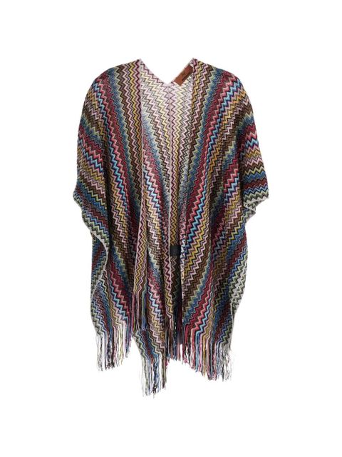 Missoni chevron fringed cape - Blue - zdjęcie produktu nr 1
