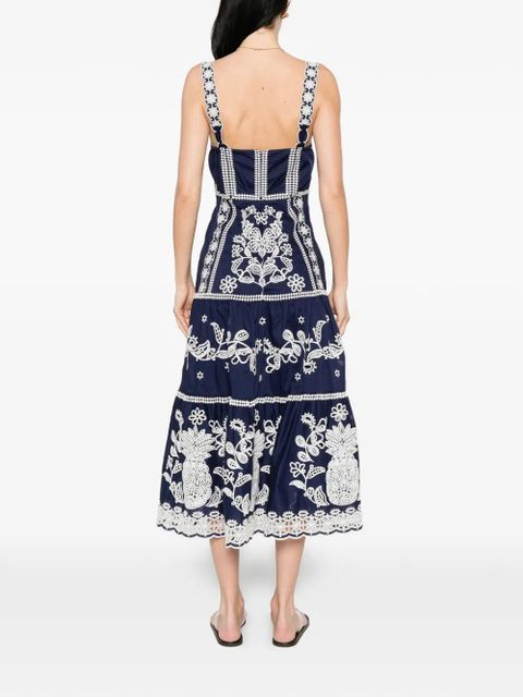 FARM Rio Richelieu midi dress - Blue