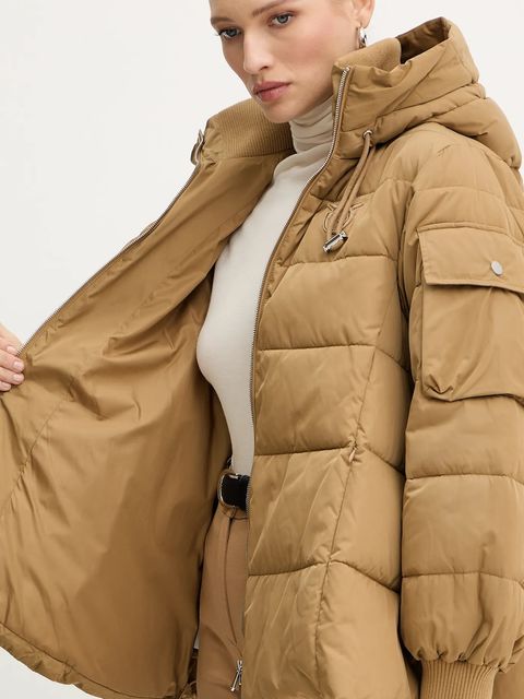 Pinko kurtka kolor zielony zimowa 105384 A2PE