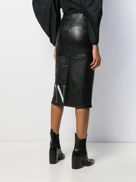 Valentino Garavani VLTN print pencil skirt - Black