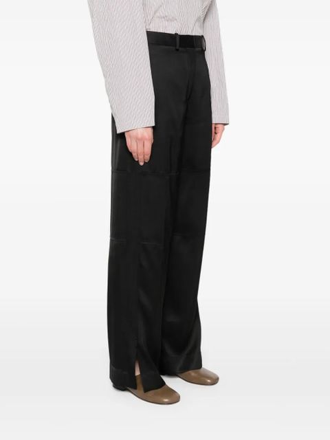 Jil Sander silk twill trousers - Black