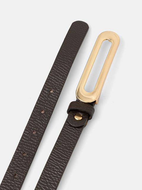 Answear.LAB pasek skórzany damski kolor brązowy