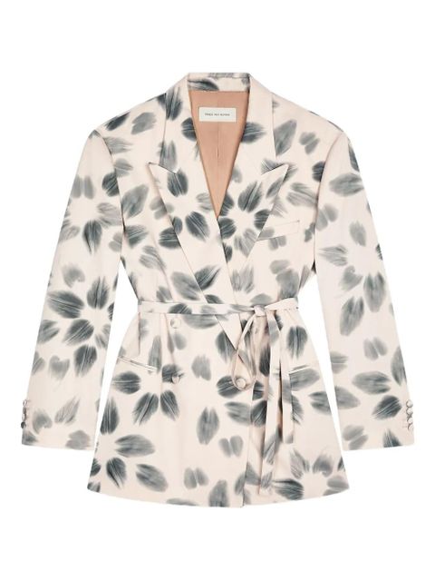 DRIES VAN NOTEN leaf-print blazer - Neutrals - zdjęcie produktu nr 1