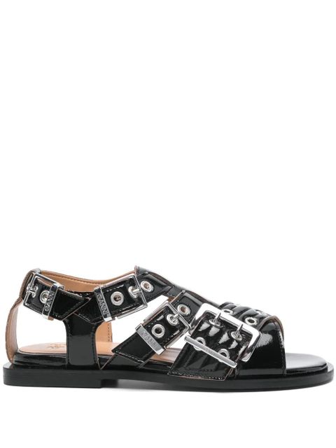 GANNI eyelet-detailing sandals - Black - zdjęcie produktu nr 1