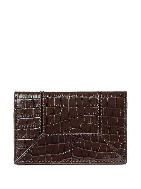 Jimmy Choo Nello crocodile-effect leather wallet - Brown - zdjęcie produktu nr 1