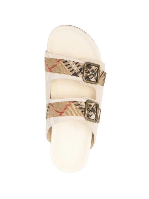 Burberry buckle check sandals - Neutrals
